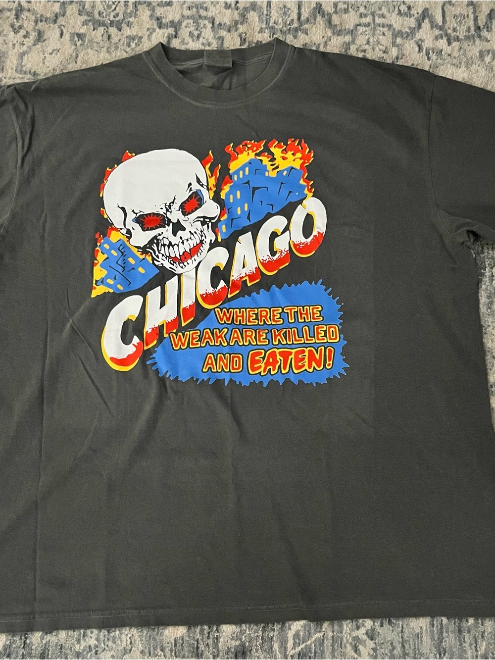 Comfort Colors NWOT Chicago Skull Graphic Tee - Black 2XL